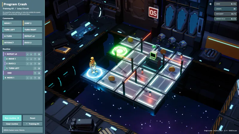 A REPEAT group organizes command blocks beside the Loop Circuit course.