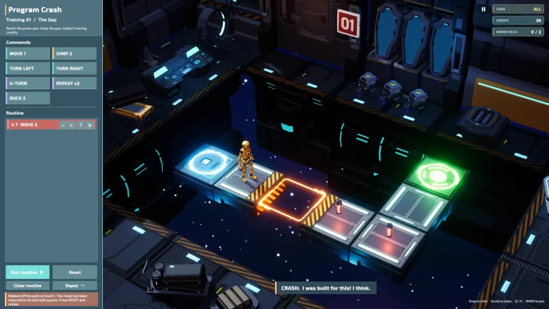 A failed run shows the robot falling off the training path.